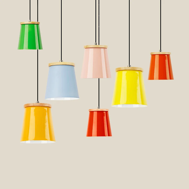 Metalen emmervormige hanglamp Keuken Eetkamer Eén lichte moderne hanglamp Clearhalo