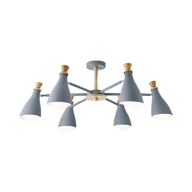 Metalen flesschaduw kroonluchter woonkamer verpleegkamer Macaron-stijl hanglamp Clearhalo