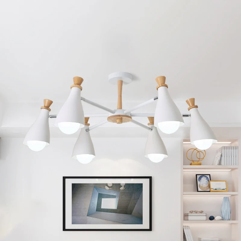 Metalen flesschaduw kroonluchter woonkamer verpleegkamer Macaron-stijl hanglamp Clearhalo