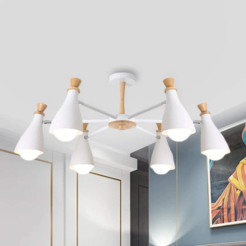 Metalen flesschaduw kroonluchter woonkamer verpleegkamer Macaron-stijl hanglamp Clearhalo
