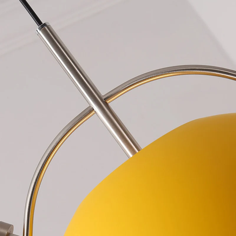 Metalen gebogen kap hanglamp Restaurant Cafe 1 kop Macaron-stijl plafondlamp Clearhalo