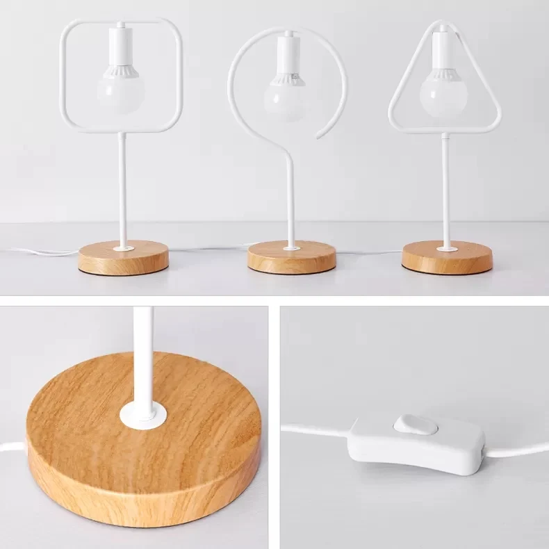 Metalen geometrische bureaulamp Eén lichte moderne, stijlvolle bureaulamp wit voor studeerkamer Clearhalo
