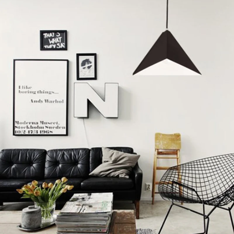 Metalen geometrische hanglamp moderne stijl 1 licht zwarte hanglamp voor woonkamer Clearhalo