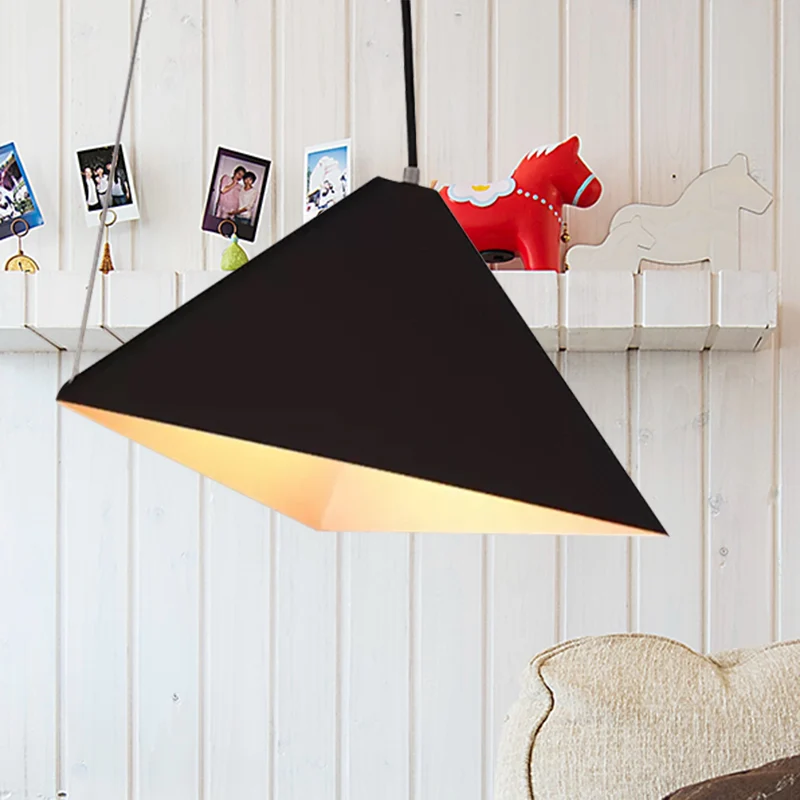 Metalen geometrische hanglamp moderne stijl 1 licht zwarte hanglamp voor woonkamer Clearhalo