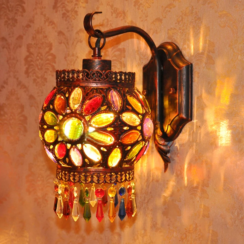 Metalen Global Wandlamp Sconce Vintage 1 Kop Woonkamer Wandverlichtingsarmatuur Roest Clearhalo
