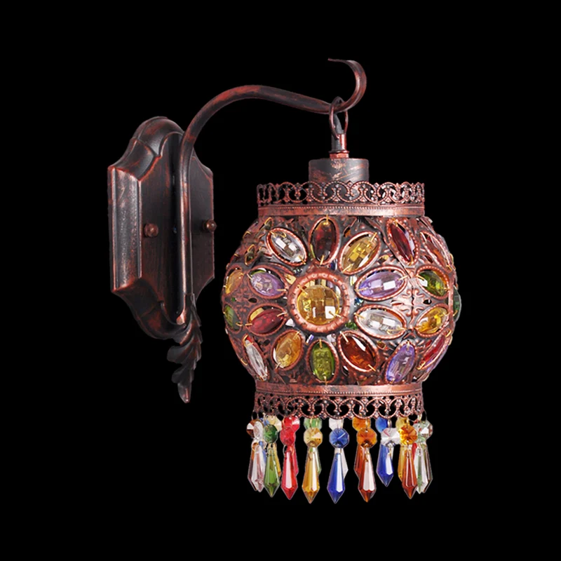 Metalen Global Wandlamp Sconce Vintage 1 Kop Woonkamer Wandverlichtingsarmatuur Roest Clearhalo