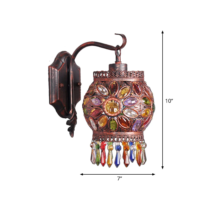 Metalen Global Wandlamp Sconce Vintage 1 Kop Woonkamer Wandverlichtingsarmatuur Roest Clearhalo