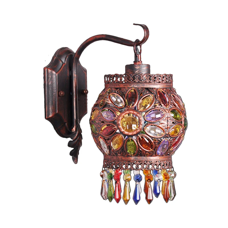 Metalen Global Wandlamp Sconce Vintage 1 Kop Woonkamer Wandverlichtingsarmatuur Roest Clearhalo