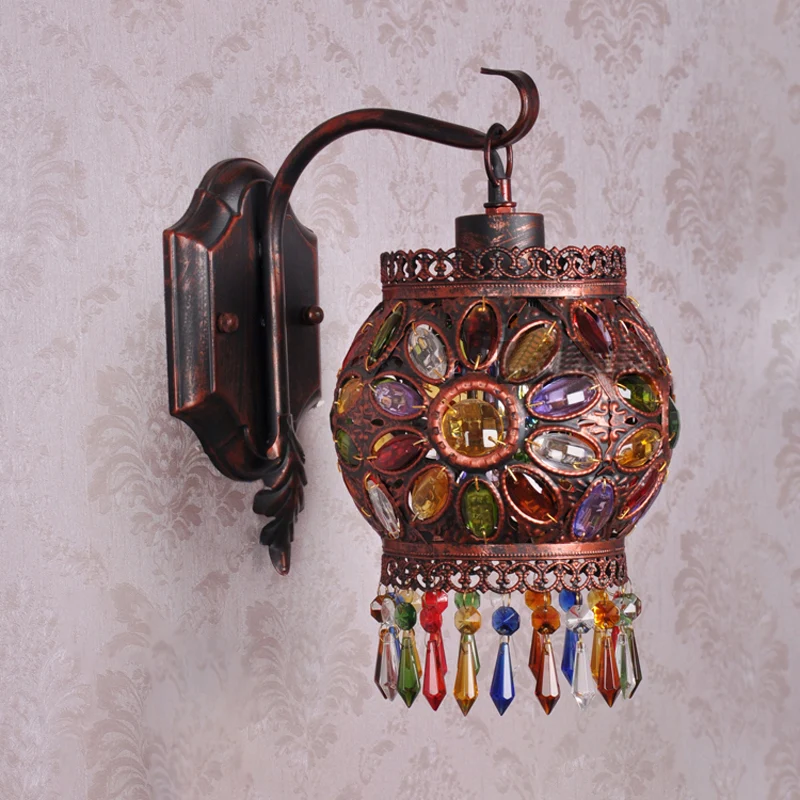 Metalen Global Wandlamp Sconce Vintage 1 Kop Woonkamer Wandverlichtingsarmatuur Roest Clearhalo