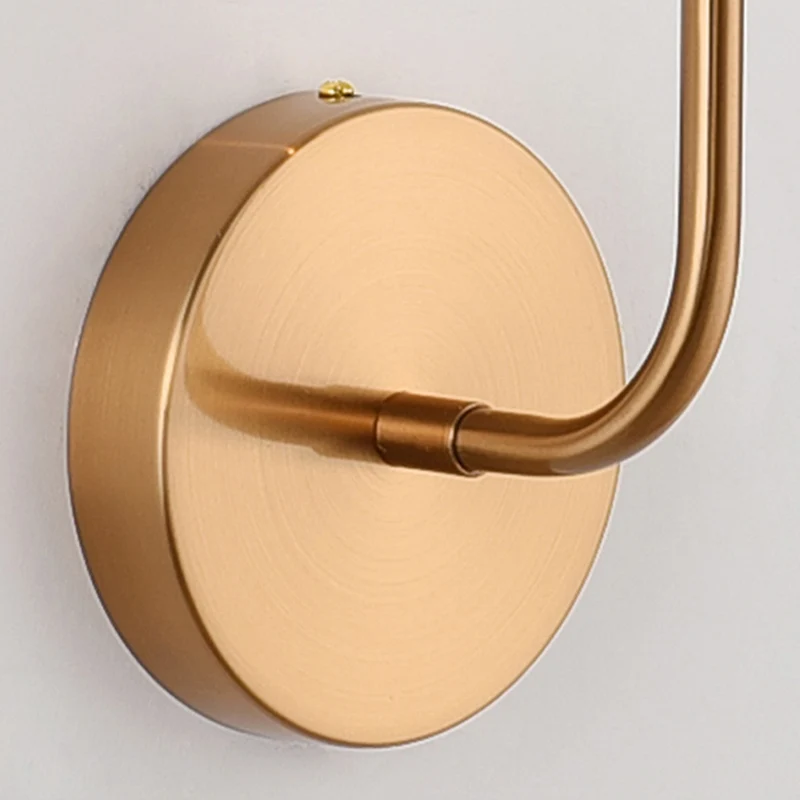 Metalen gouden wandlamp open lamp 1/2-lichts vintage wandlamp met ronde achterplaat voor veranda Clearhalo