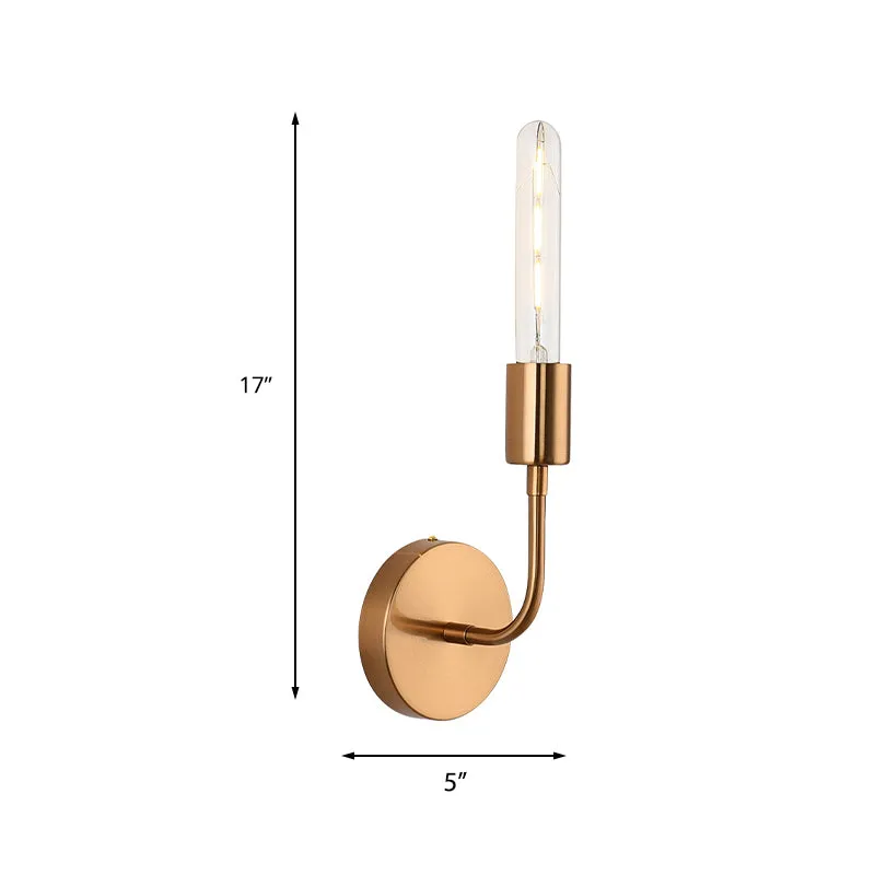 Metalen gouden wandlamp open lamp 1/2-lichts vintage wandlamp met ronde achterplaat voor veranda Clearhalo