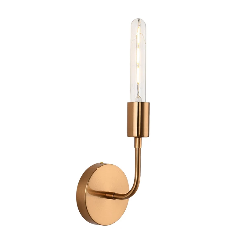 Metalen gouden wandlamp open lamp 1/2-lichts vintage wandlamp met ronde achterplaat voor veranda Clearhalo