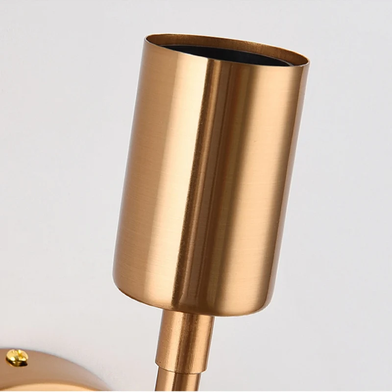 Metalen gouden wandlamp open lamp 1/2-lichts vintage wandlamp met ronde achterplaat voor veranda Clearhalo