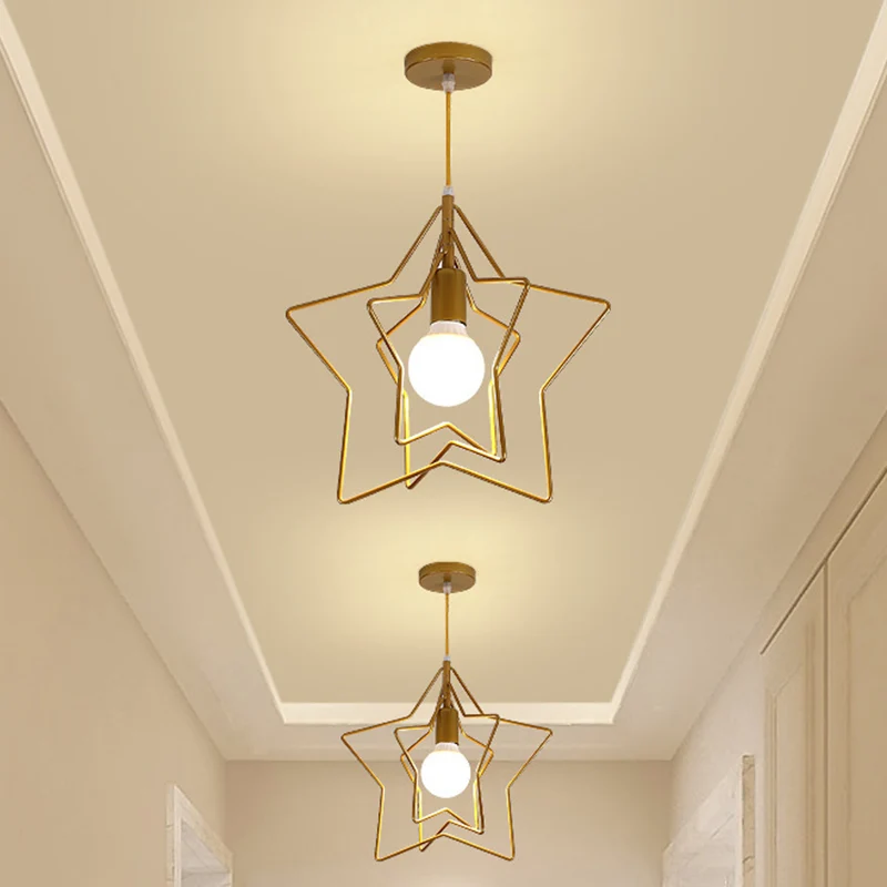Metalen hangende hanglamp Draadkooi Industriële stijl Hanglamp voor foyer Clearhalo