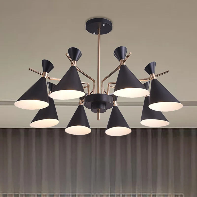 Metalen hoorn kap hanglamp 8 lampen moderne hanglamp voor woonkamer Clearhalo