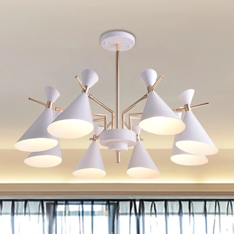 Metalen hoorn kap hanglamp 8 lampen moderne hanglamp voor woonkamer Clearhalo