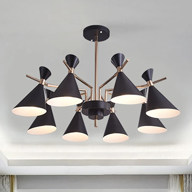 Metalen hoorn kap hanglamp 8 lampen moderne hanglamp voor woonkamer Clearhalo