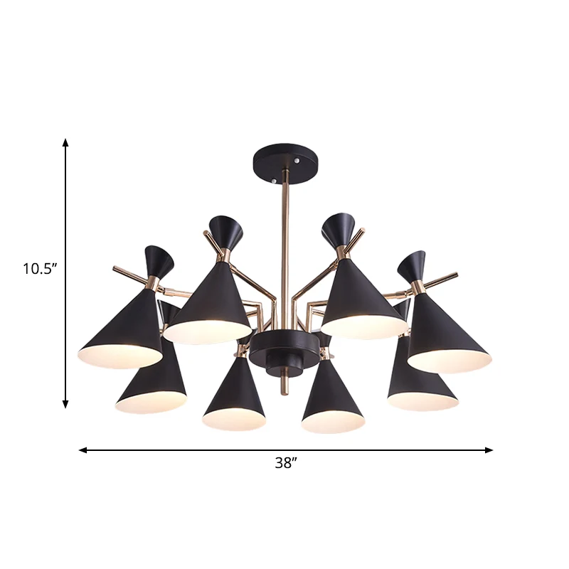 Metalen hoorn kap hanglamp 8 lampen moderne hanglamp voor woonkamer Clearhalo