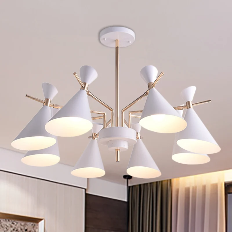 Metalen hoorn kap hanglamp 8 lampen moderne hanglamp voor woonkamer Clearhalo