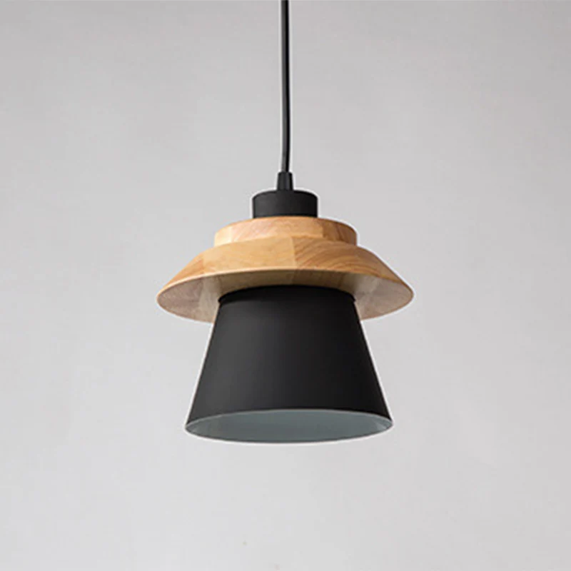 Metalen houten top hanglamp armatuur minimalistische neerwaartse verlichting hanger voor eetkamer Clearhalo