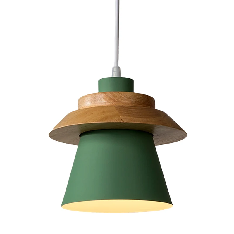 Metalen houten top hanglamp armatuur minimalistische neerwaartse verlichting hanger voor eetkamer Clearhalo