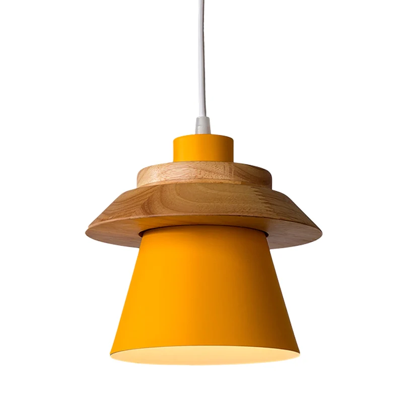 Metalen houten top hanglamp armatuur minimalistische neerwaartse verlichting hanger voor eetkamer Clearhalo