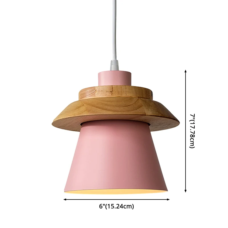 Metalen houten top hanglamp armatuur minimalistische neerwaartse verlichting hanger voor eetkamer Clearhalo