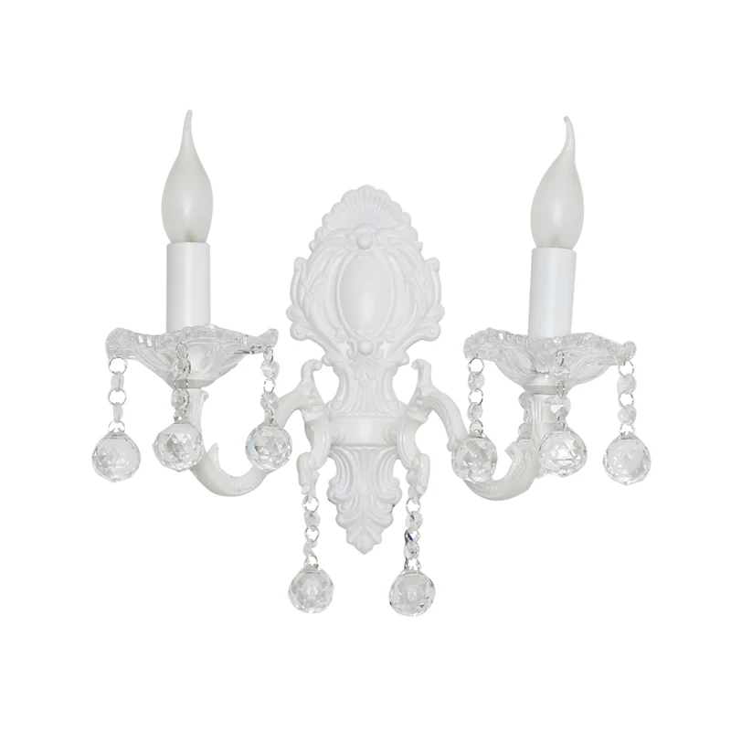Metalen kaars wandlamp landelijke deuropening muurverlichtingsideeën wit met kristallen drapering Clearhalo