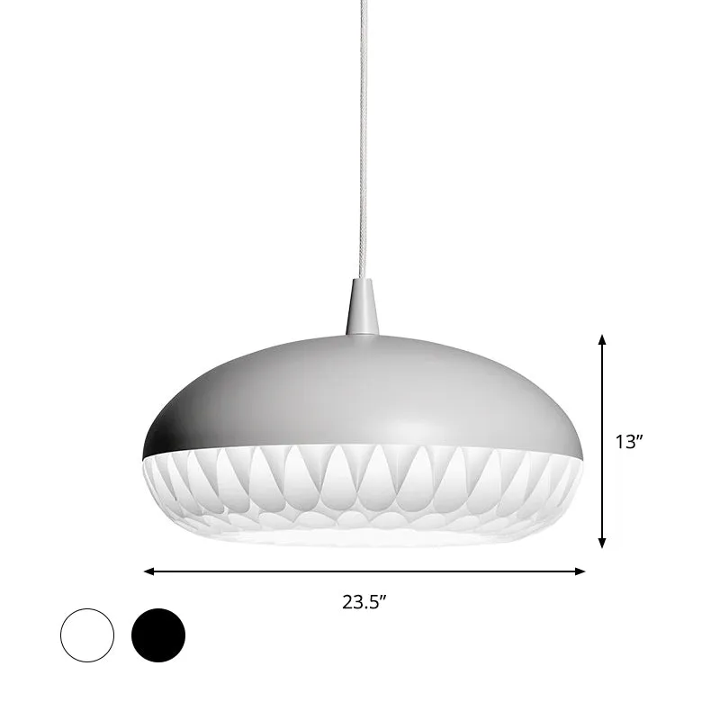 Metalen koepel hanglamp modernisme 1 lamp wit/zwart neerwaartse verlichting voor restaurant Clearhalo