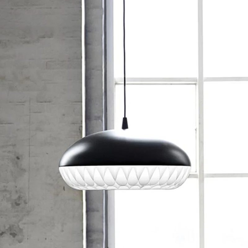 Metalen koepel hanglamp modernisme 1 lamp wit/zwart neerwaartse verlichting voor restaurant Clearhalo