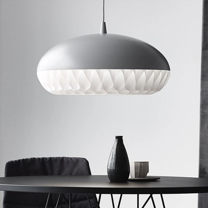 Metalen koepel hanglamp modernisme 1 lamp wit/zwart neerwaartse verlichting voor restaurant Clearhalo