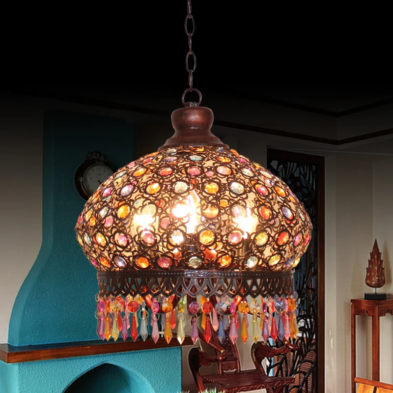 14 "/18" W Metalen Koepel Kroonluchter Lichtpunt Decoratieve 3 Lichten Woonkamer Hanglamp Zilver/Messing/Koper Clearhalo