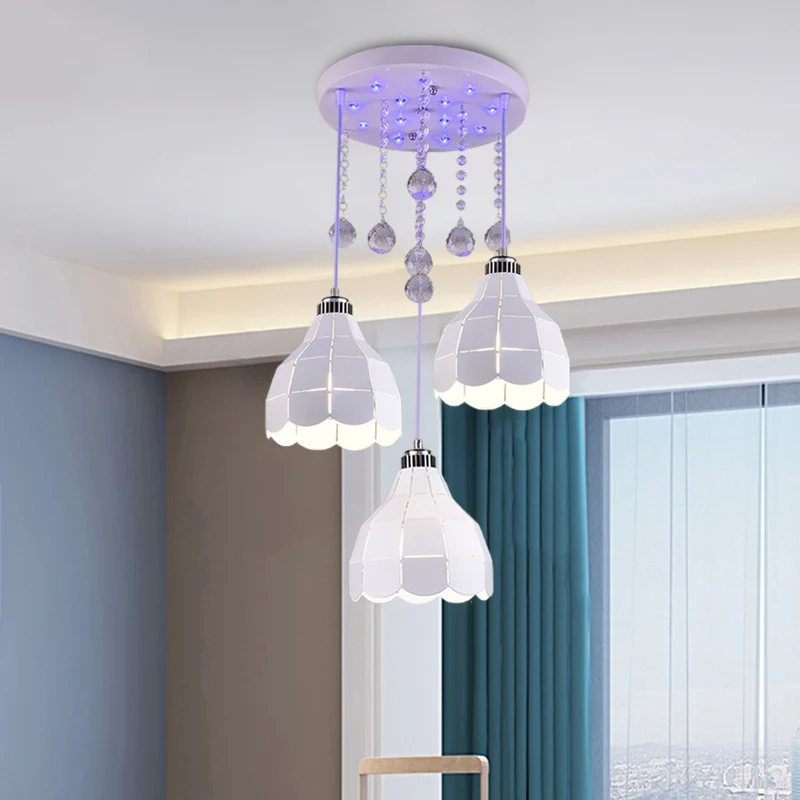 Metalen koepel meerdere hanglamp eenvoudig 3 lampen witte afwerking plafond hanglamp Clearhalo