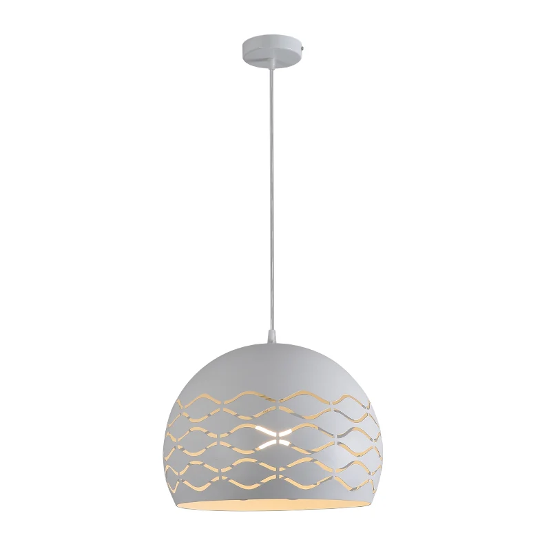 Metalen koepelvormige hangende plafondlamp Minimalistische 1-lichts hanglamp wit Clearhalo