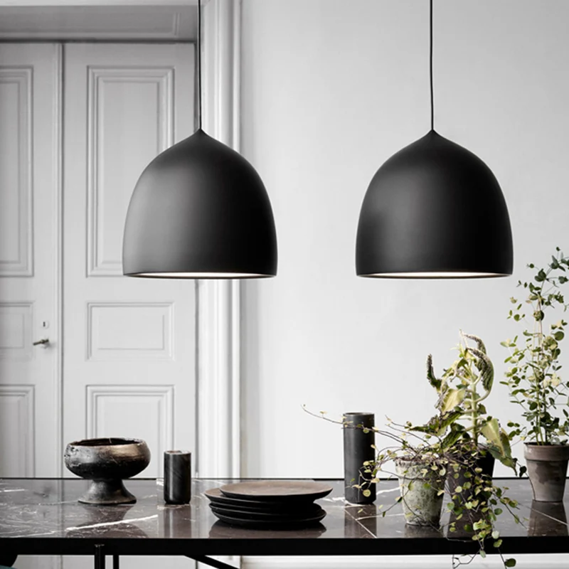 Metalen koepelvormige hanglamp moderne stijl 1 licht zwart/koper ophanghanger voor eetkamer Clearhalo