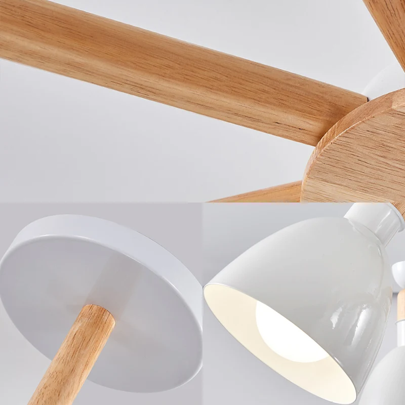 Metalen kom schaduw plafondlamp jongens meisjes slaapkamer zes lichten Macaron kroonluchter Clearhalo
