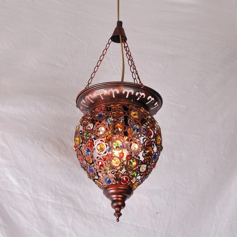 Metalen koperen druppellamp Urn 1 lamp Traditioneel hangend verlichtingsarmatuur voor balkon Clearhalo