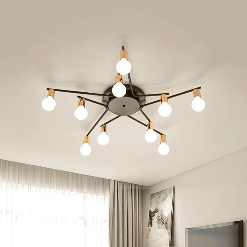 Metalen lange arm inbouwlamp Volwassen slaapkamer woonkamer Romantische plafondlamp Clearhalo