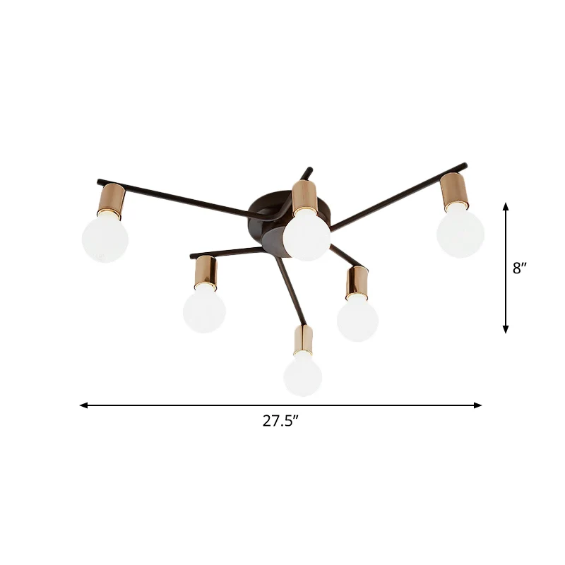 Metalen lange arm inbouwlamp Volwassen slaapkamer woonkamer Romantische plafondlamp Clearhalo