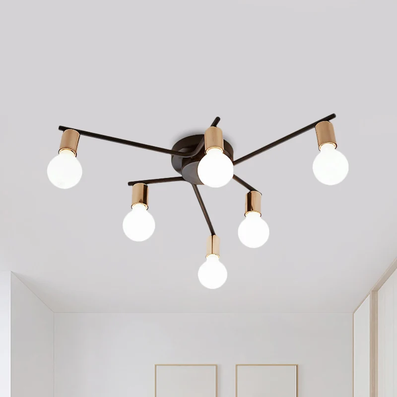 Metalen lange arm inbouwlamp Volwassen slaapkamer woonkamer Romantische plafondlamp Clearhalo