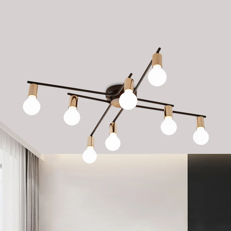 Metalen lange arm inbouwlamp Volwassen slaapkamer woonkamer Romantische plafondlamp Clearhalo