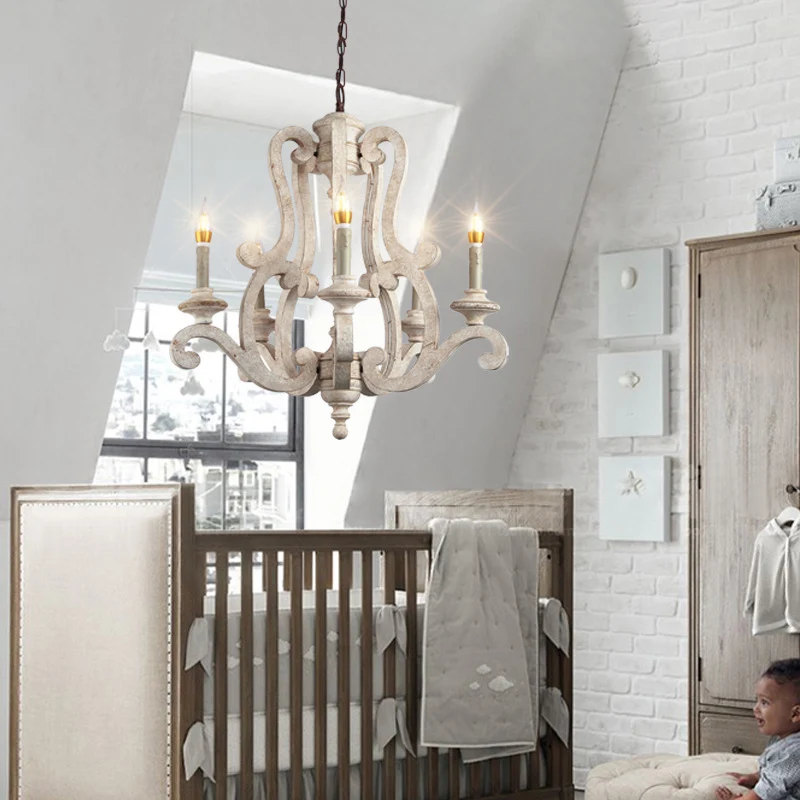 Metalen lasergesneden kroonluchterlamp Retro 5 lampen Witte hanglamp voor woonkamer Clearhalo