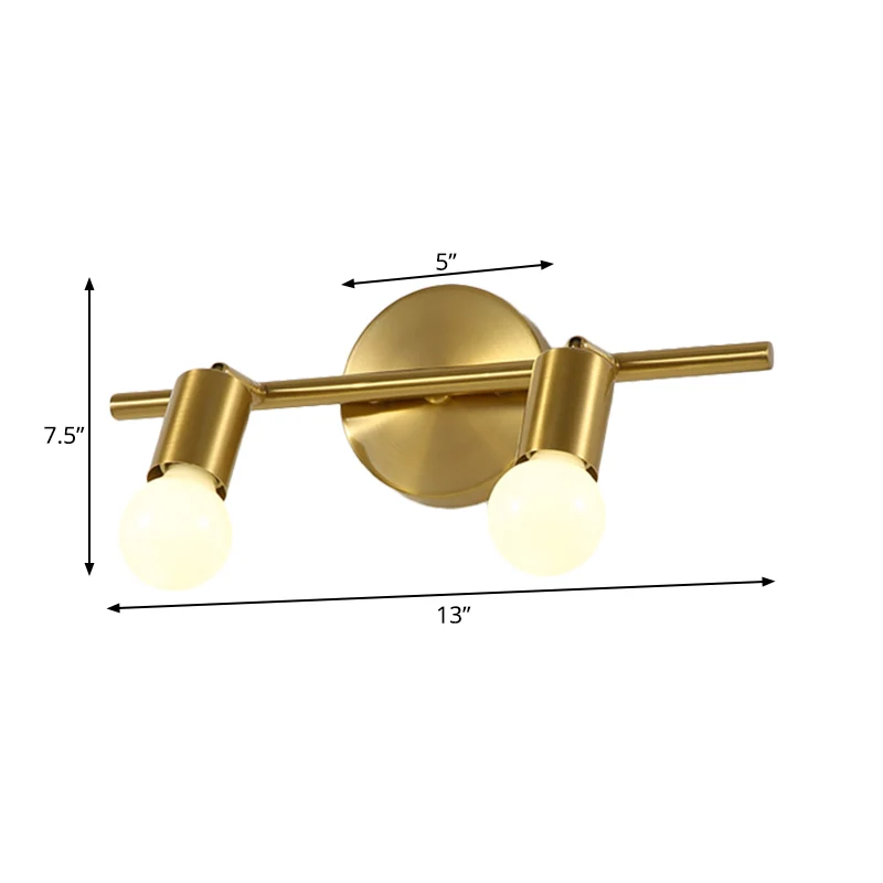 Metalen messing wandkandelaar Lineaire LED 2/3/4-lamps traditionele make-up wandlamp voor badkamer Clearhalo