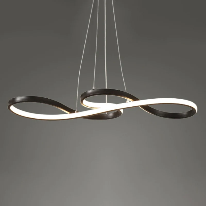 Metalen muzieknootvormige hanglamp Eenvoud LED-hangende kroonluchter boven tafel Clearhalo