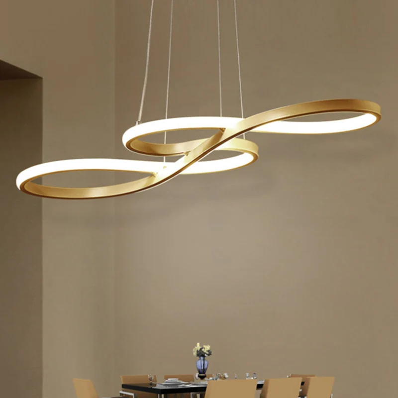 Metalen muzieknootvormige hanglamp Eenvoud LED-hangende kroonluchter boven tafel Clearhalo