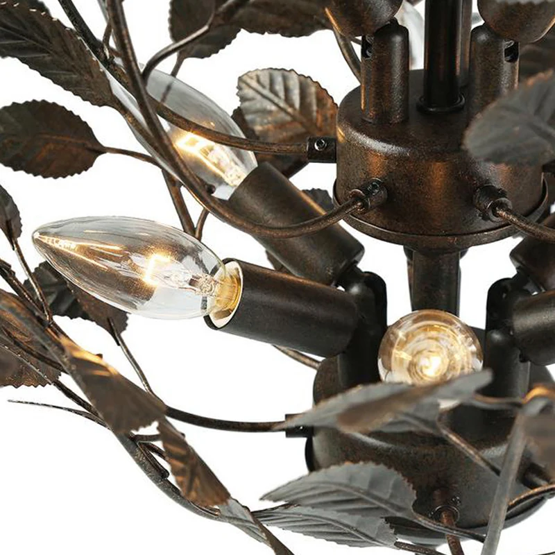 Metalen roest kroonluchter licht vertakking 8 lampen boerderij plafond verlichtingsarmatuur Clearhalo