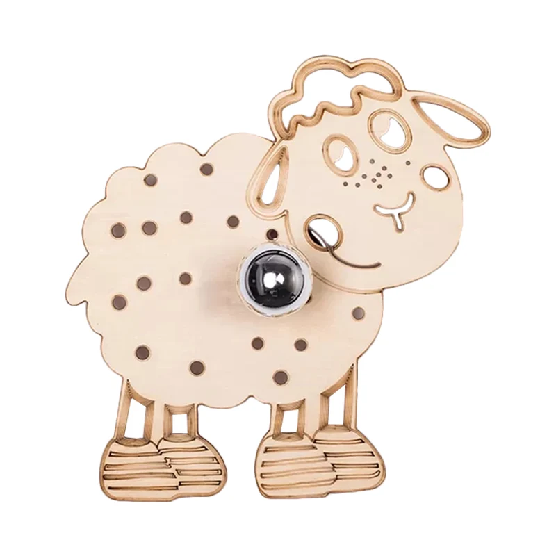 Metalen schaap wandlamp slaapkamer kleuterschool 1 kop kinderwandkandelaar beige Clearhalo