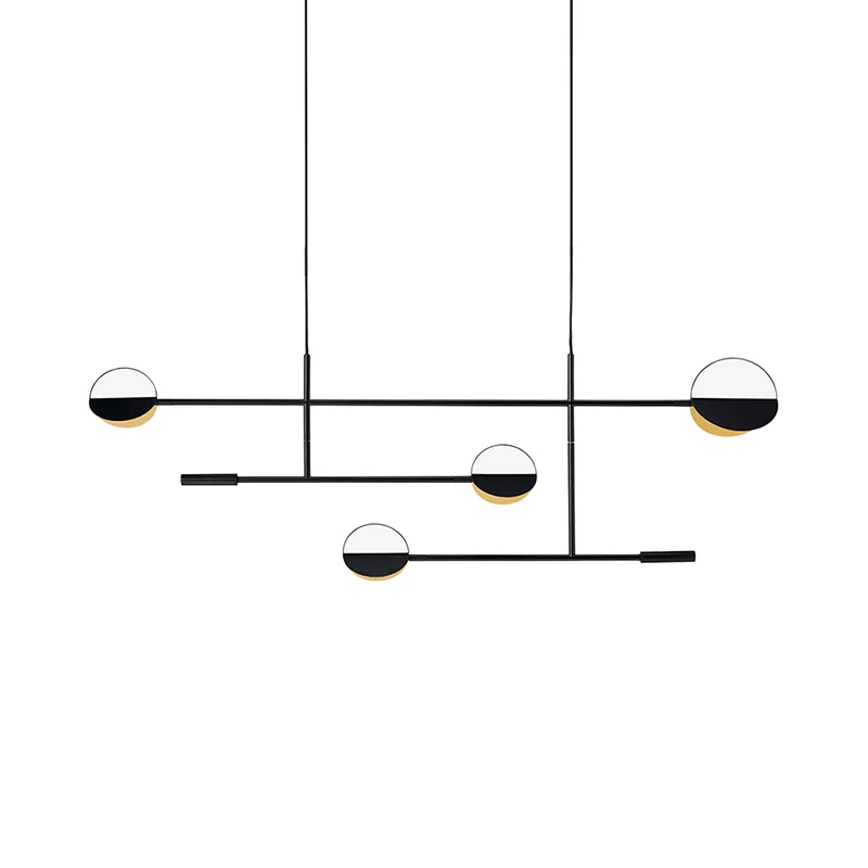 Metalen schijf eilandverlichting eigentijds 4 lampen zwarte afwerking hanglamp Clearhalo
