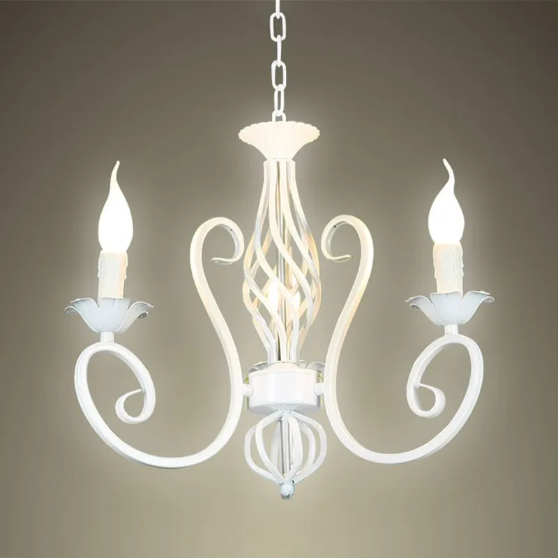 Metalen Spoetnik-kroonluchterverlichting Traditionele 3/5/6-lichts Woonkamer Hangende plafondlamp wit/groen Clearhalo