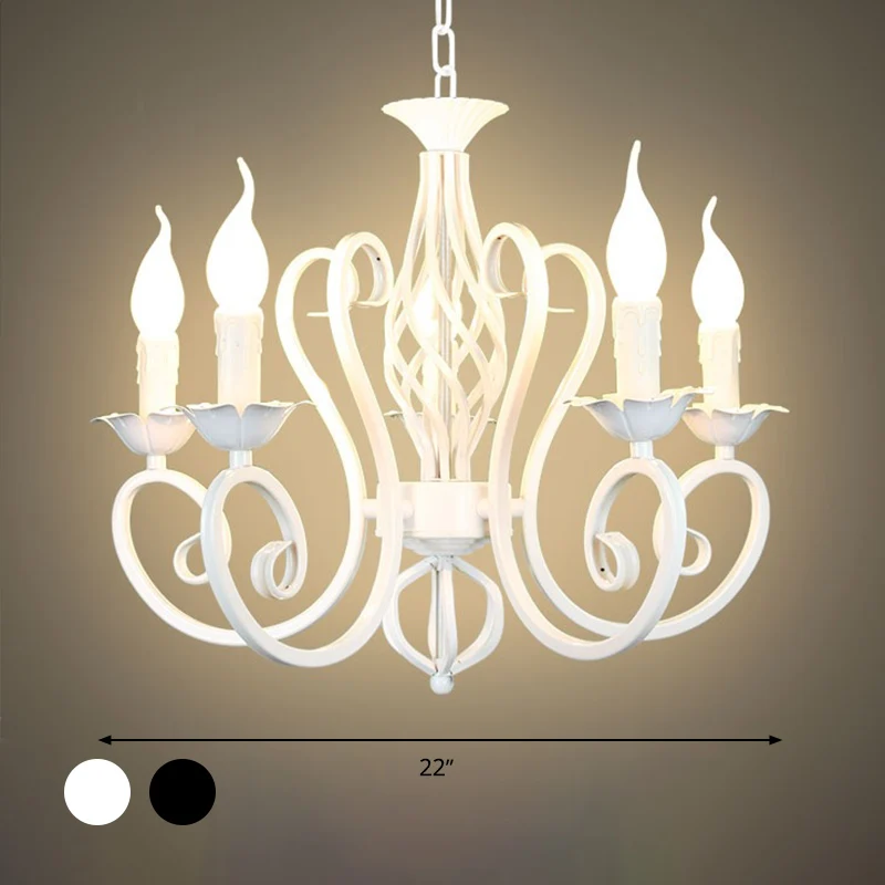 Metalen Spoetnik-kroonluchterverlichting Traditionele 3/5/6-lichts Woonkamer Hangende plafondlamp wit/groen Clearhalo